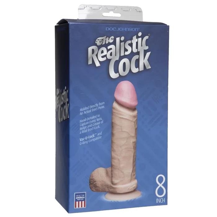 Realistic Cocks Realistic Cock 8 inch White Dildos