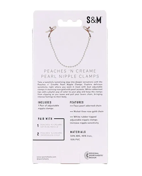 Sex Mischief Peaches n CreaMe Pearl Nipple Clamps Sportsheets Couples