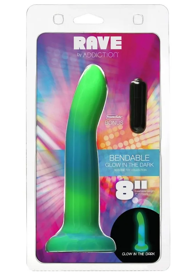 Addiction Dildos Addiction Rave Silicone Glow In The Dark Dildo