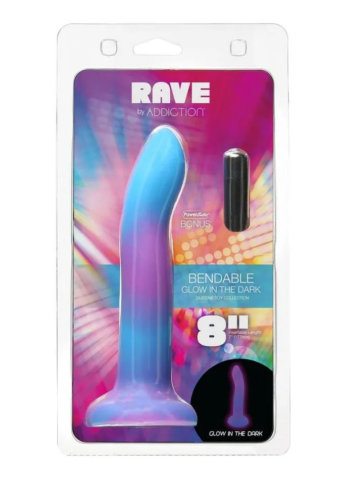Addiction Dildos Addiction Rave Silicone Glow In The Dark Dildo