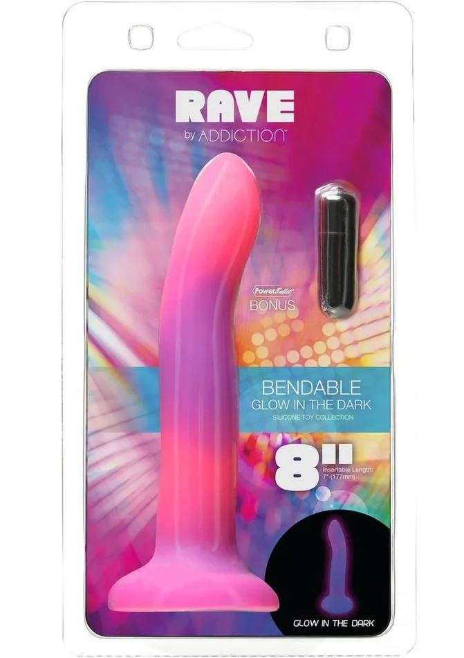 Addiction Dildos Addiction Rave Silicone Glow In The Dark Dildo