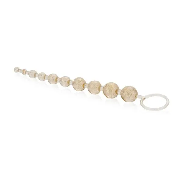 California Exotics X10 Extreme Pure Gold Anal Beads in Platinum Male Sex Toys