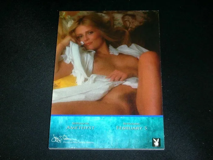 HefsCards Male Sex Toys Playboy Bare Assets Debra Jo Fondren Platinum Foil Birthstone Card