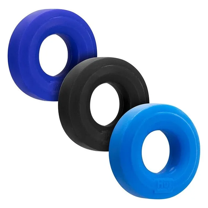 Hunkyjunk Male Sex Toys Hunkyjunk Huj3 CRing Cobalt Multi 3Pack